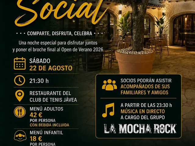 Cena Social el 22 de agosto