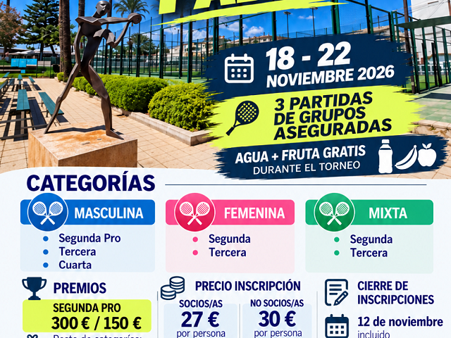 Próximo Torneo de pádel