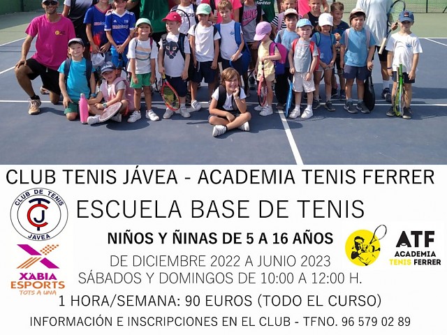 Escuela base de tenis los fines de semana