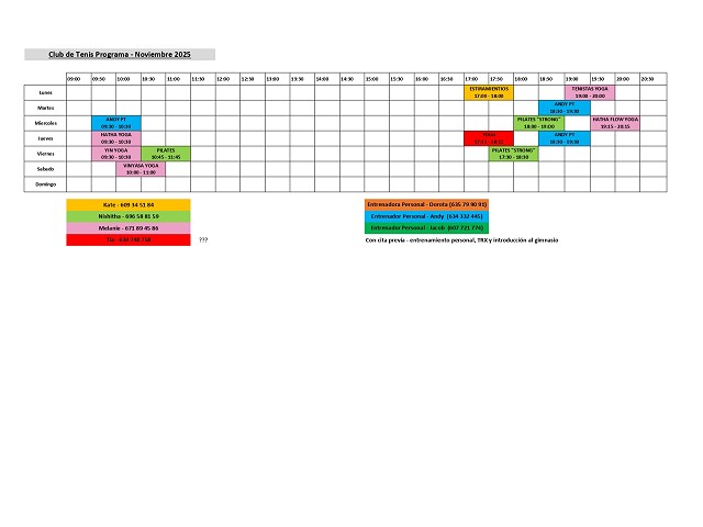 Programa mensual sala polivalente