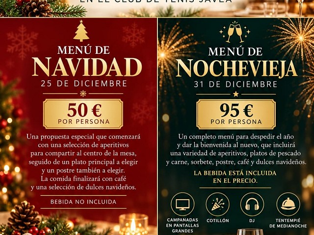 Celebra la Navidad y la Nochevieja en el Restaurante del C.T. Jávea